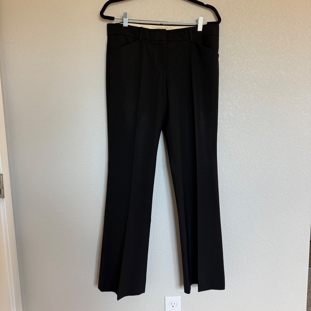 Theory Black Wool Blend Straight Leg Dress Pants Trousers Women 10 Career Formal